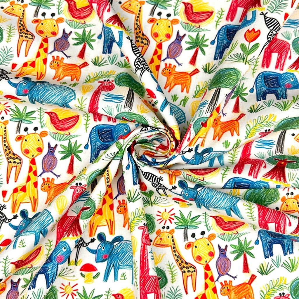 Jungle Joyride Cotton Poplin Fabric