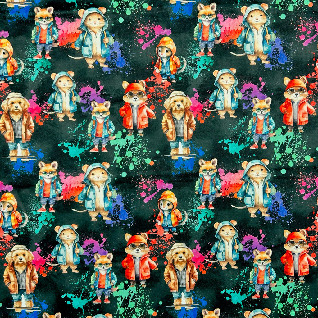 Animals Outing Sweatshirt Fabric