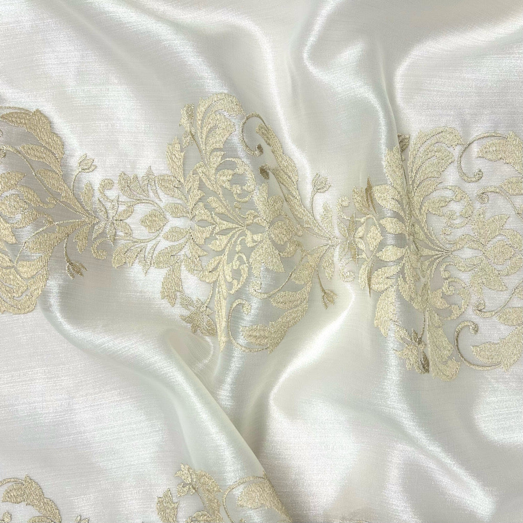 Floral Sheer Embroidery Curtain Voile Fabric