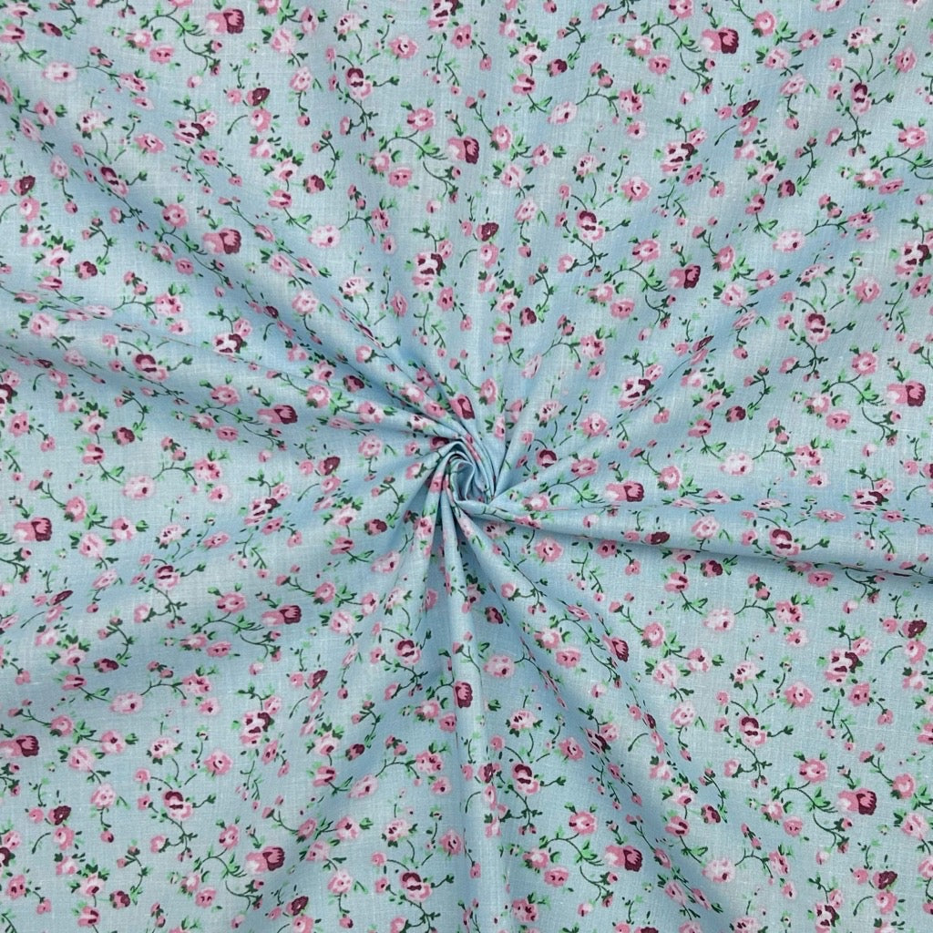 Dainty Flowers Polycotton Fabric - Pound Fabrics