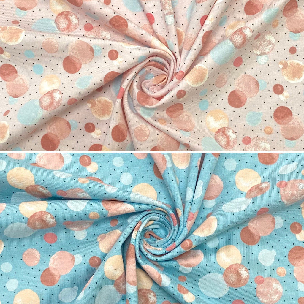 Bubbles with Dots Cotton Jersey Fabric