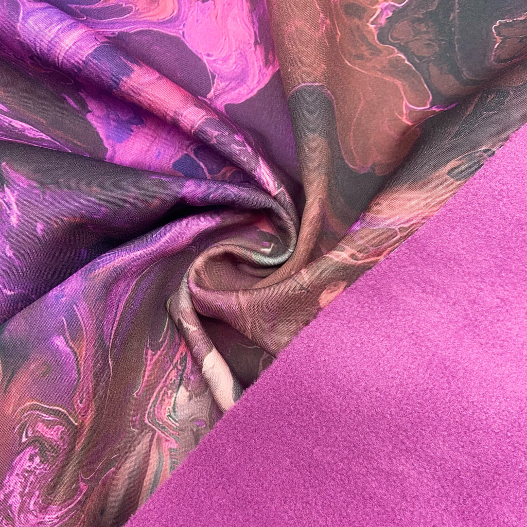 Pink and Purple Swirls Softshell Fabric