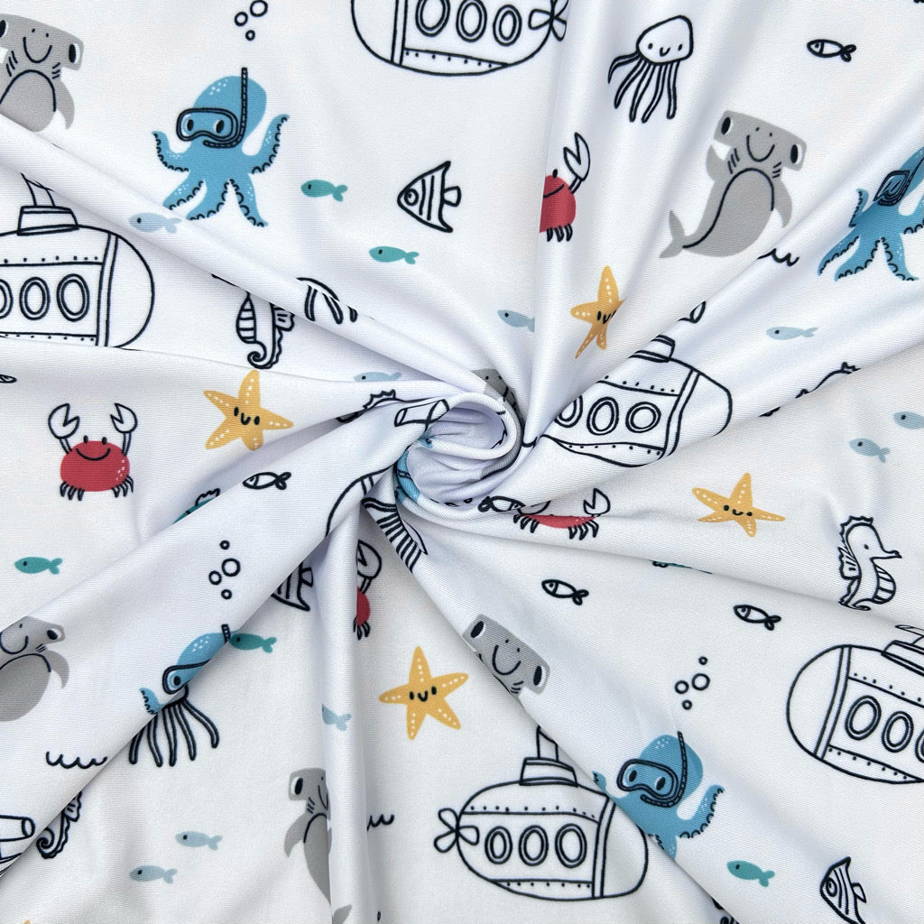 Underwater Friends Swimwear Jersey Fabric