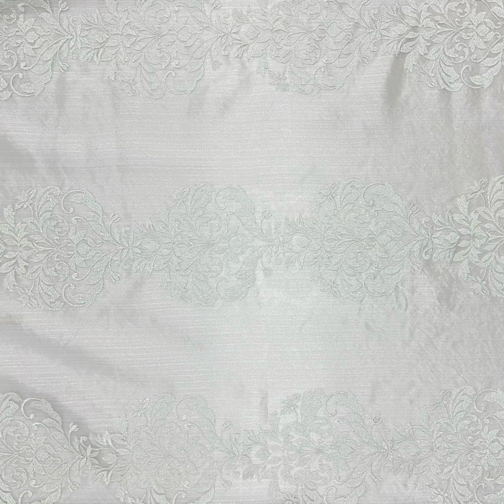 Floral Sheer Embroidery Curtain Voile Fabric