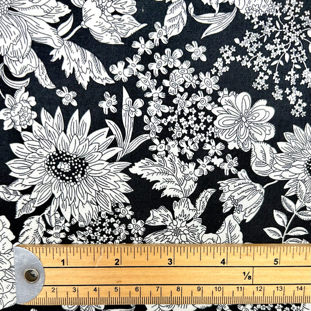 Vintage Wildflowers Rose & Hubble Cotton Poplin Fabric