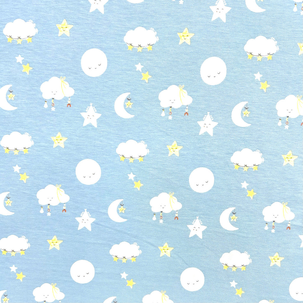 Starry Skies Bamboo Cotton Jersey Fabric