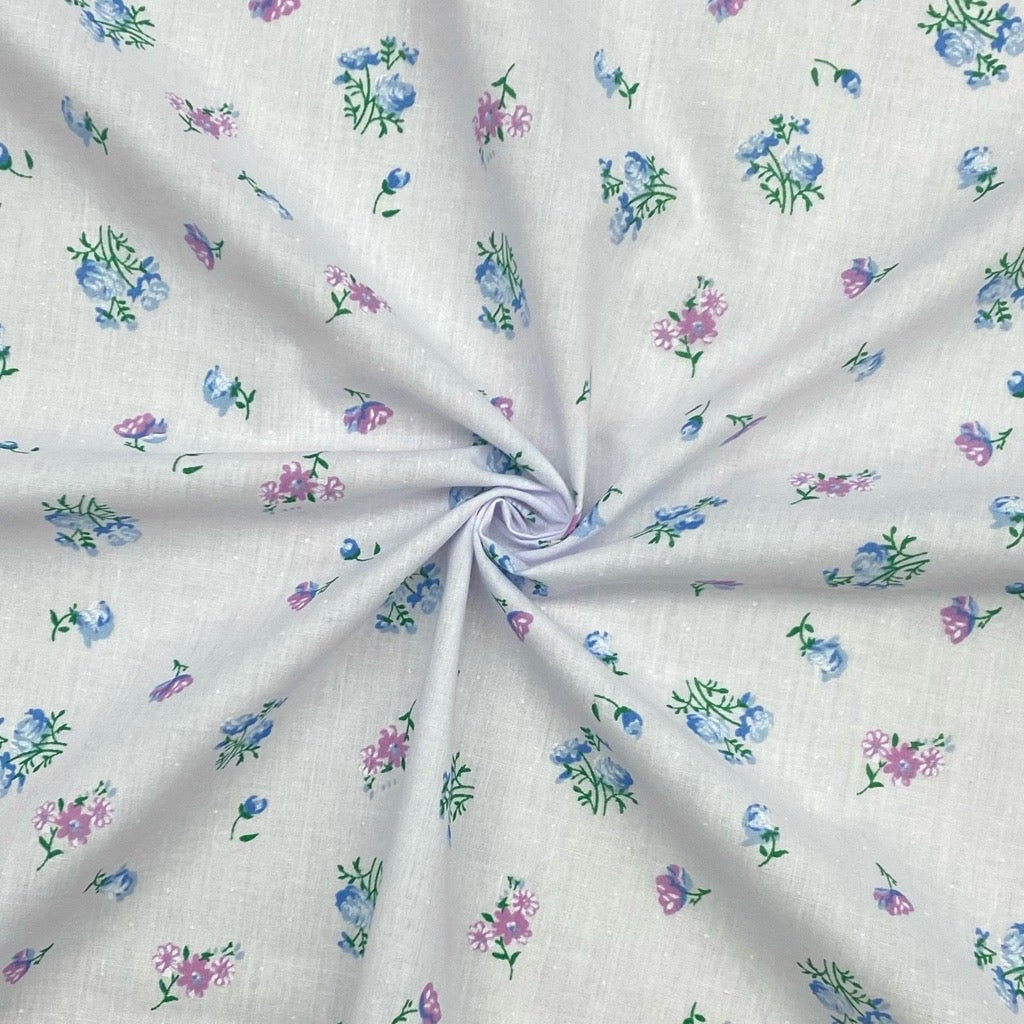 Rose Bouquets Polycotton Fabric - Pound Fabrics