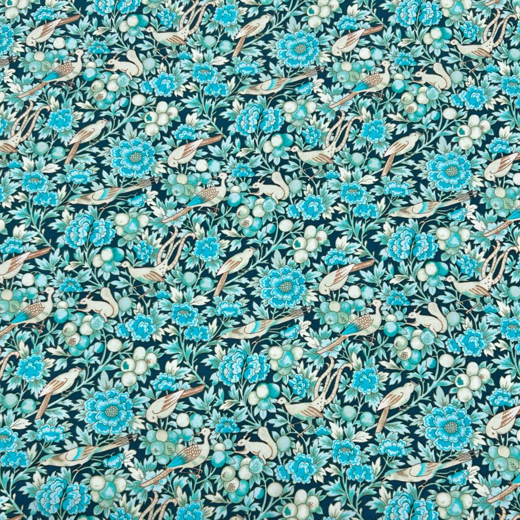 Flowers and Birds Crepe Fabric - Pound Fabrics