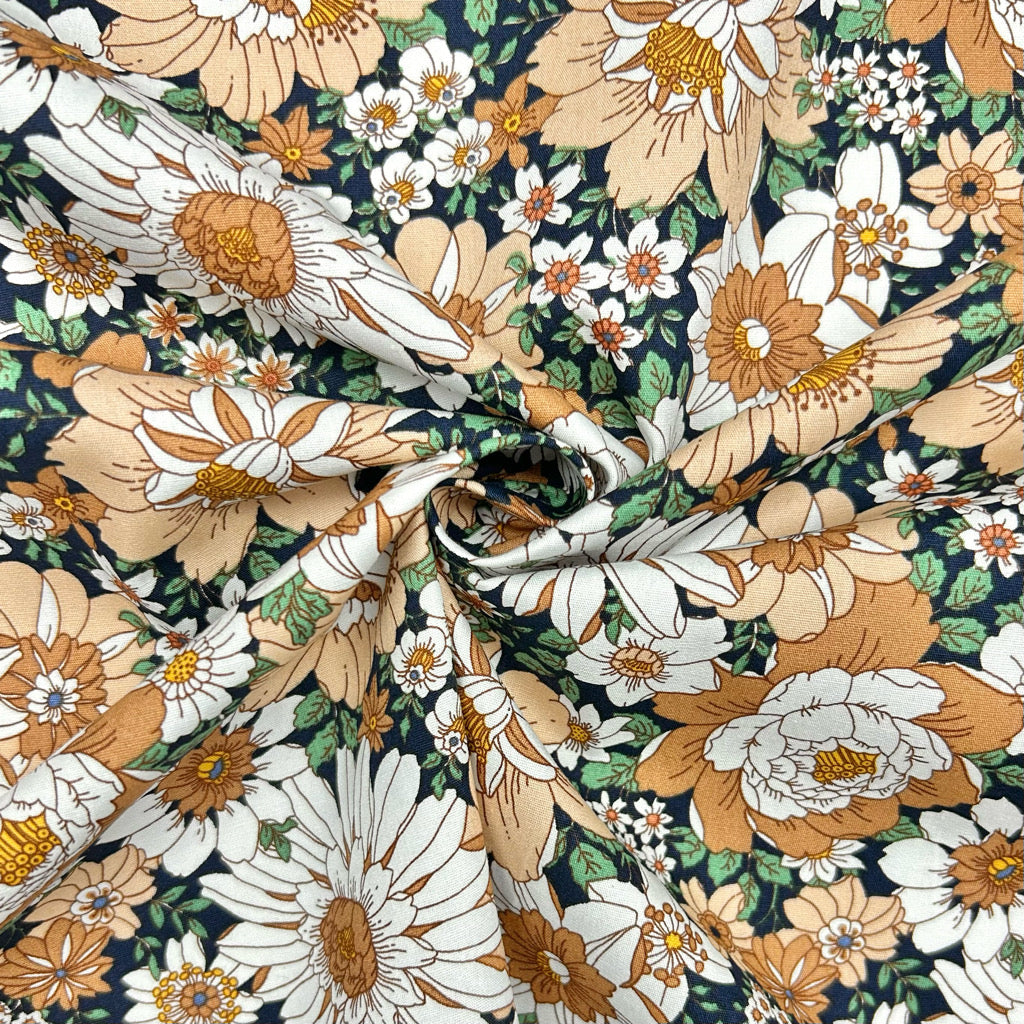 Botanical Bouquet Rose & Hubble Cotton Poplin Fabric