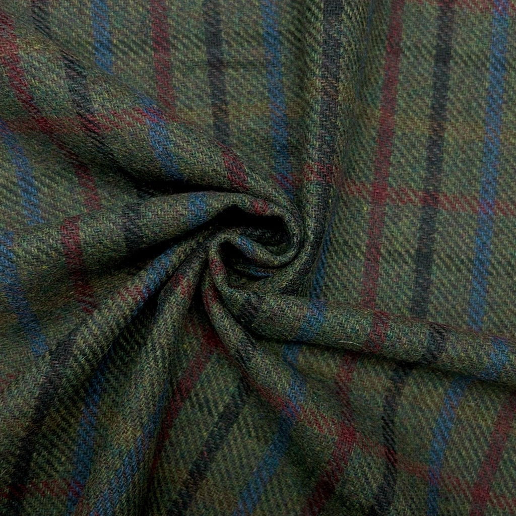 Fine Line Check Wool Blend Fabric