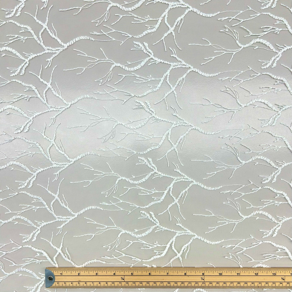 Shimmer Lace Embroidery Curtain Voile Fabric