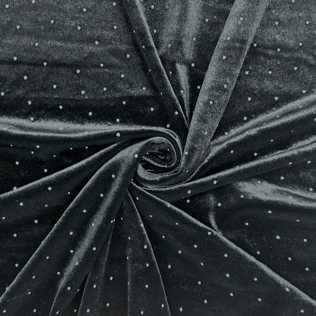 Silver Stones Velvet Fabric