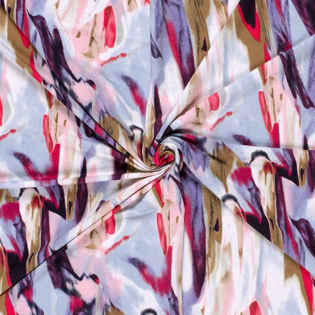 Watercolour Flame Viscose Jersey Fabric