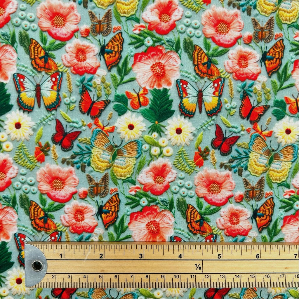 Wings in Bloom Polycotton Fabric