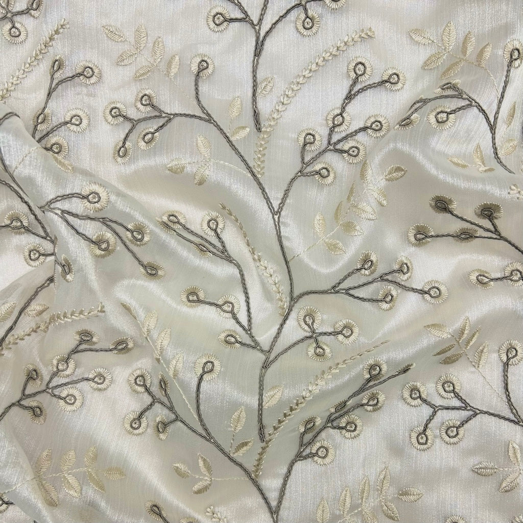 Floral Lace Embroidery Curtain Voile Fabric
