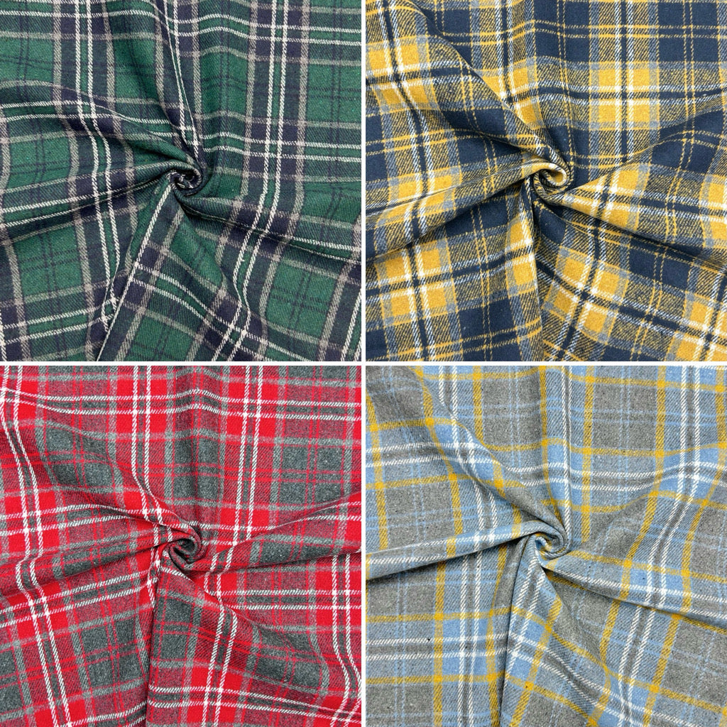 Tartan Check Wool Blend Fabric - Pound Fabrics