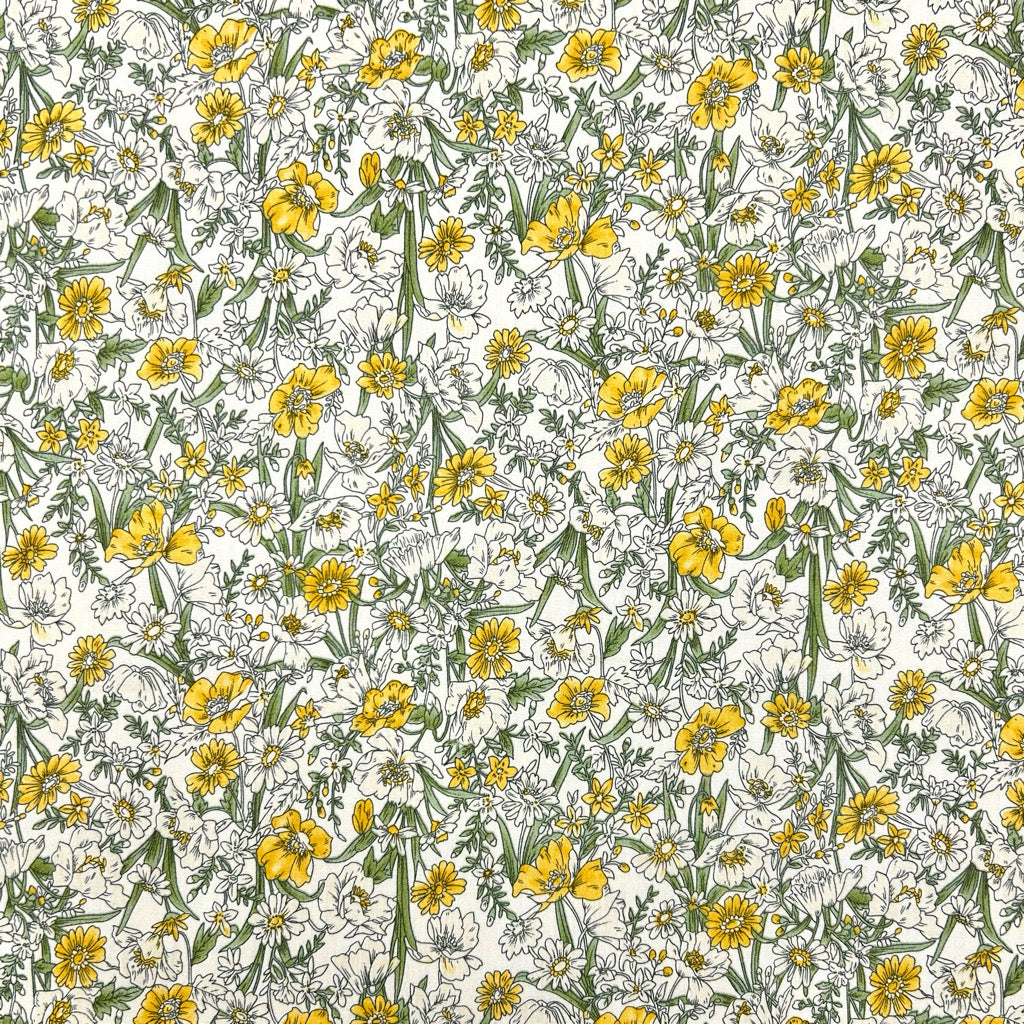 Countryside Garden Rose & Hubble Cotton Poplin Fabric