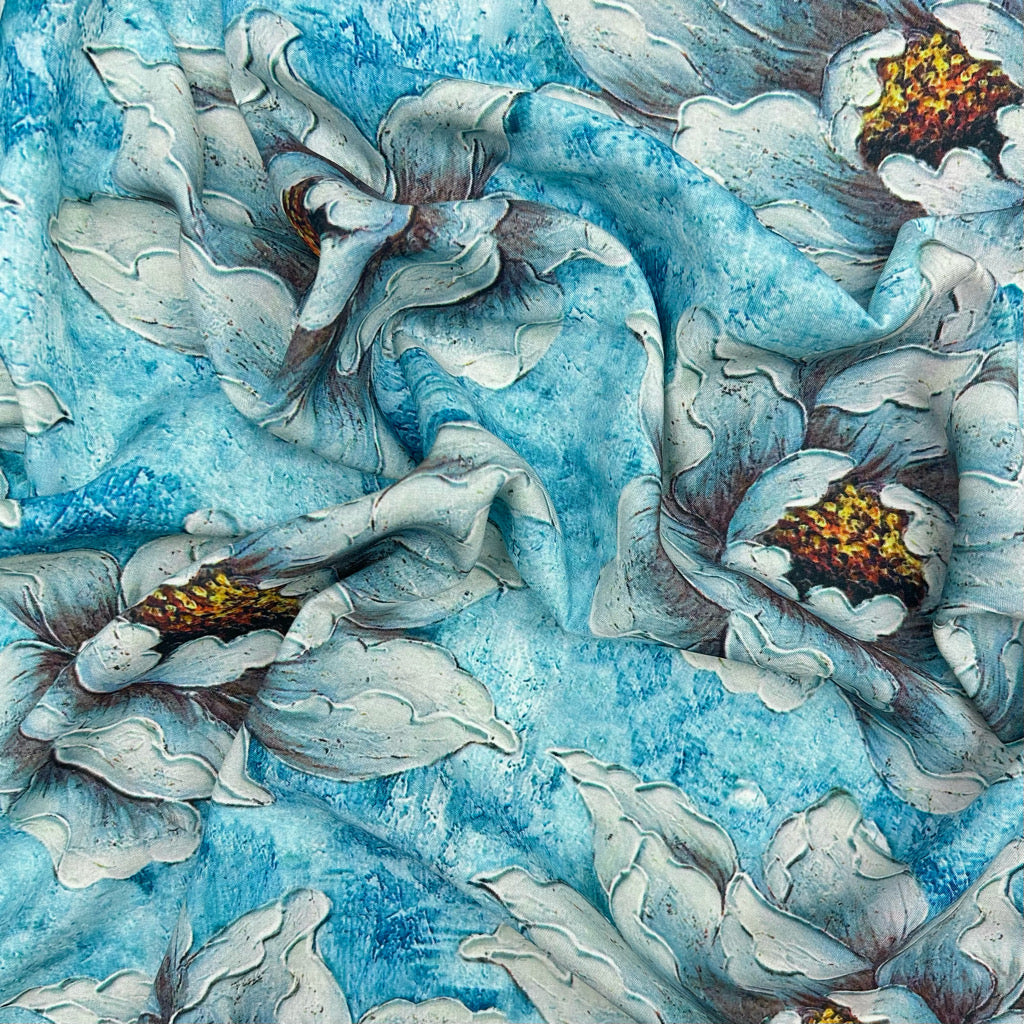 Faded Garden Viscose Fabric