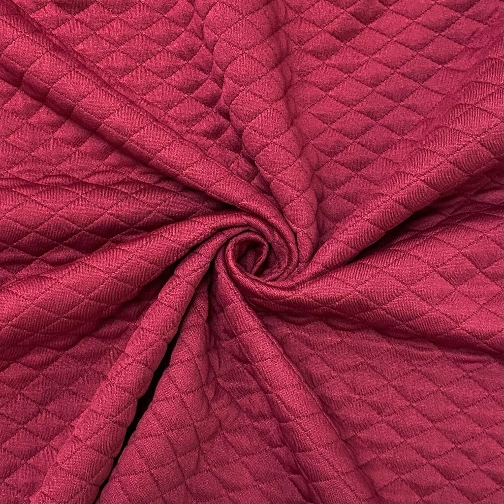 Burgundy Quilted Jersey Fabric