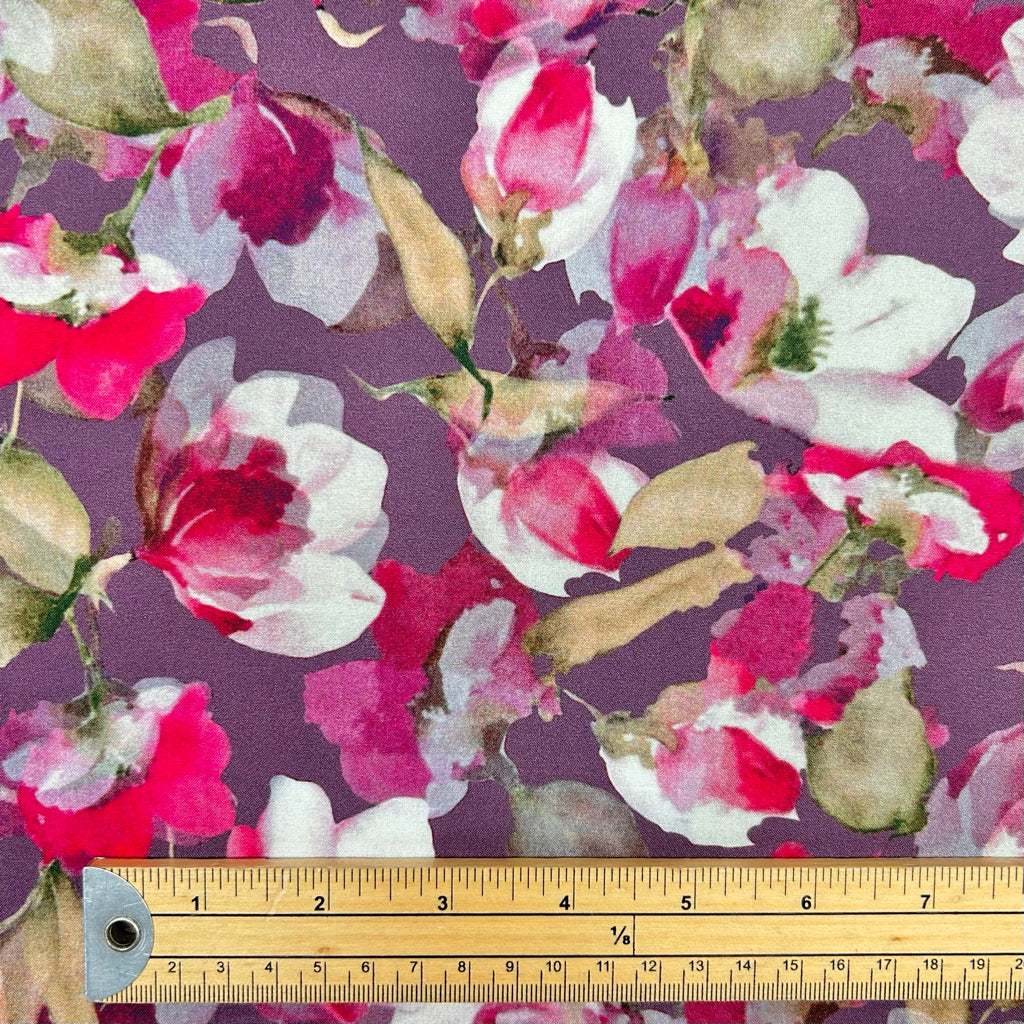 Dusky Blossom Viscose Fabric