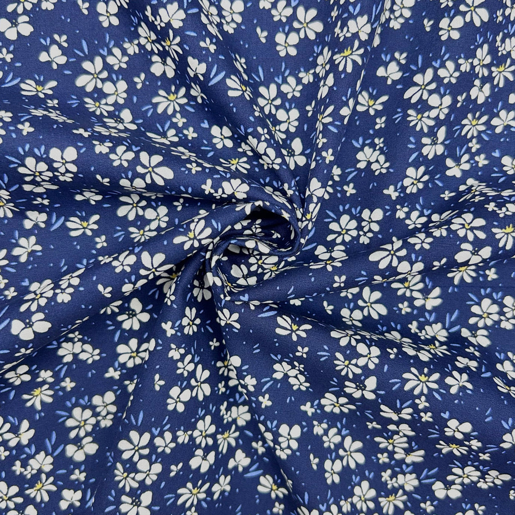 Delicate Daisies Rose & Hubble Cotton Poplin Fabric