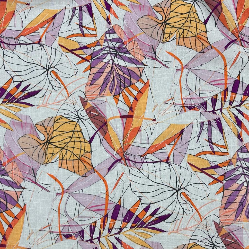 Abstract Leaves Cotton Linen Fabric - Pound Fabrics