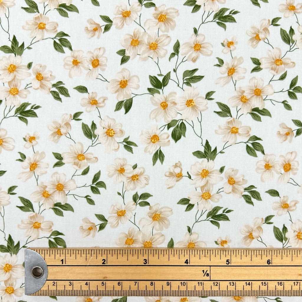 Daisy Blossom Rose & Hubble Cotton Poplin Fabric