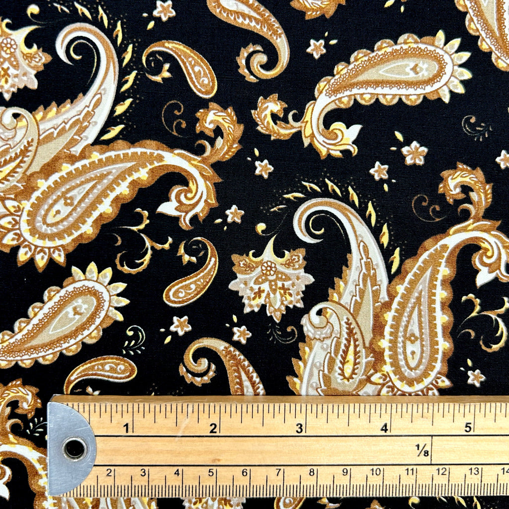 Paisley Swirl Rose & Hubble Cotton Poplin Fabric