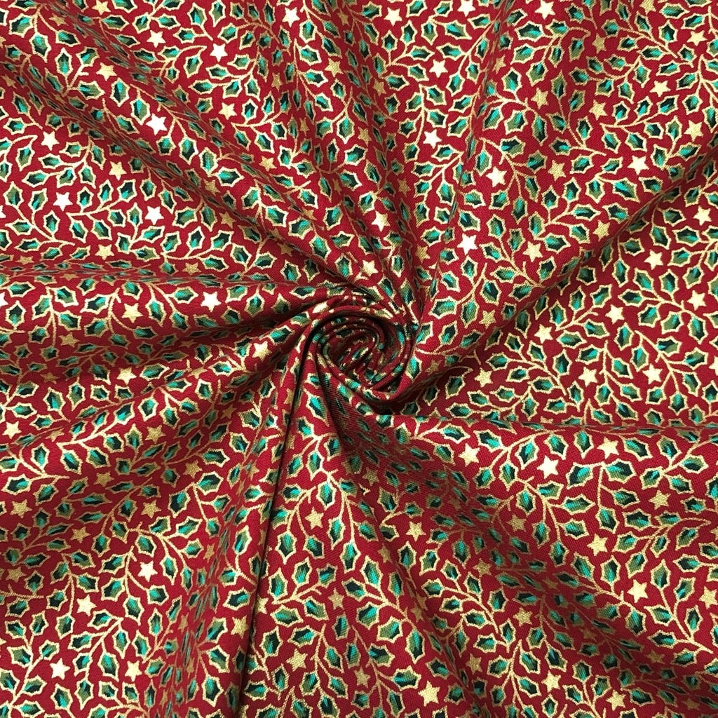 Christmas Holly Cotton Fabric