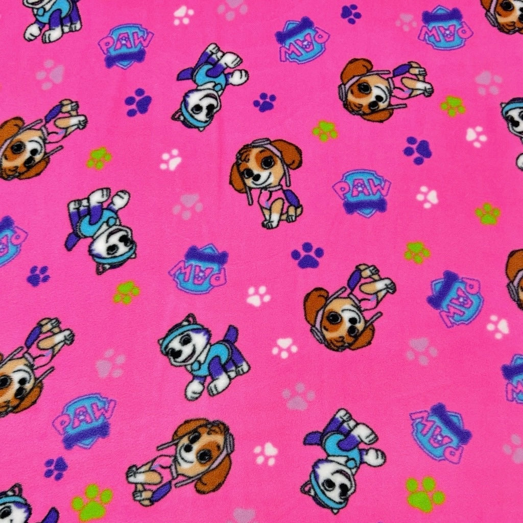 Puppies on Pink Anti Pill Polar Fleece Fabric