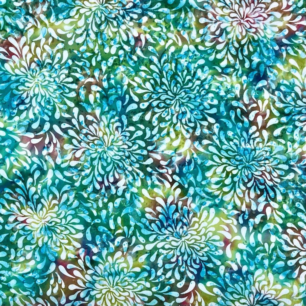 All Over Multicolour Dew Drops Cotton Batik Fabric - Pound Fabrics
