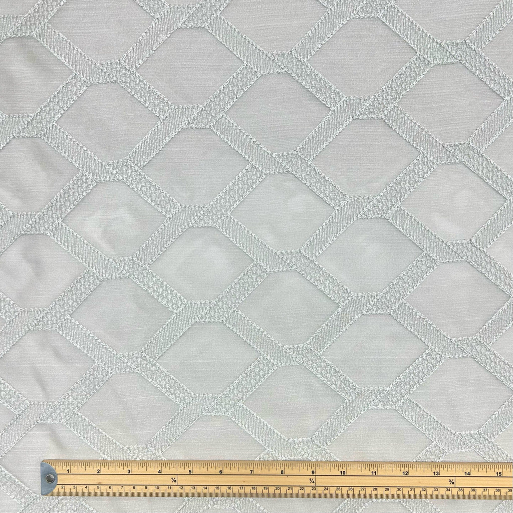 Checkered Embroidery Curtain Voile Fabric