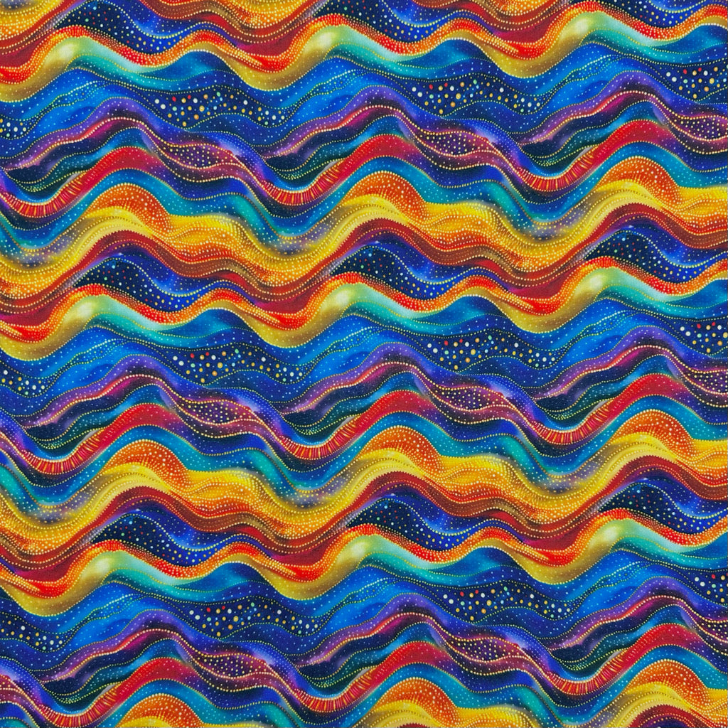 Groovy Waves Polycotton Fabric