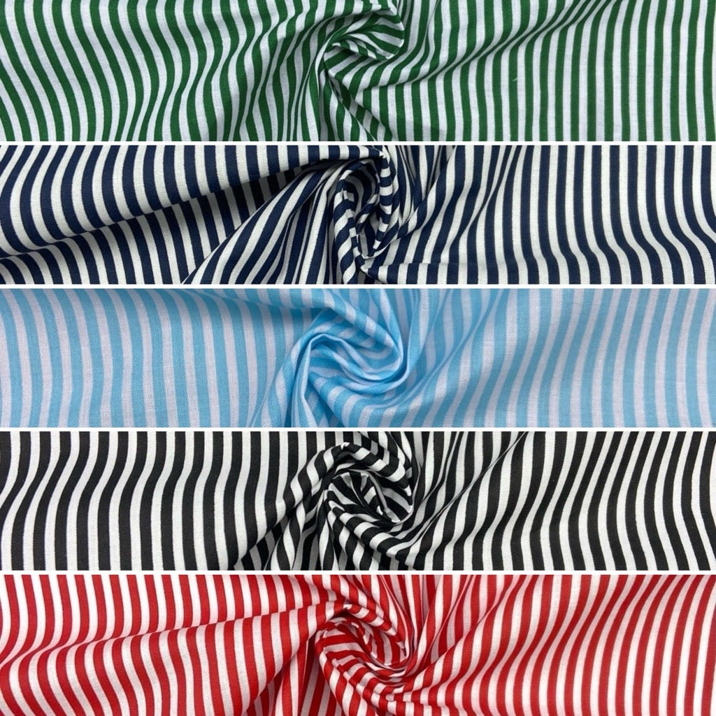 Candy Stripes Polycotton Fabric - Pound Fabrics