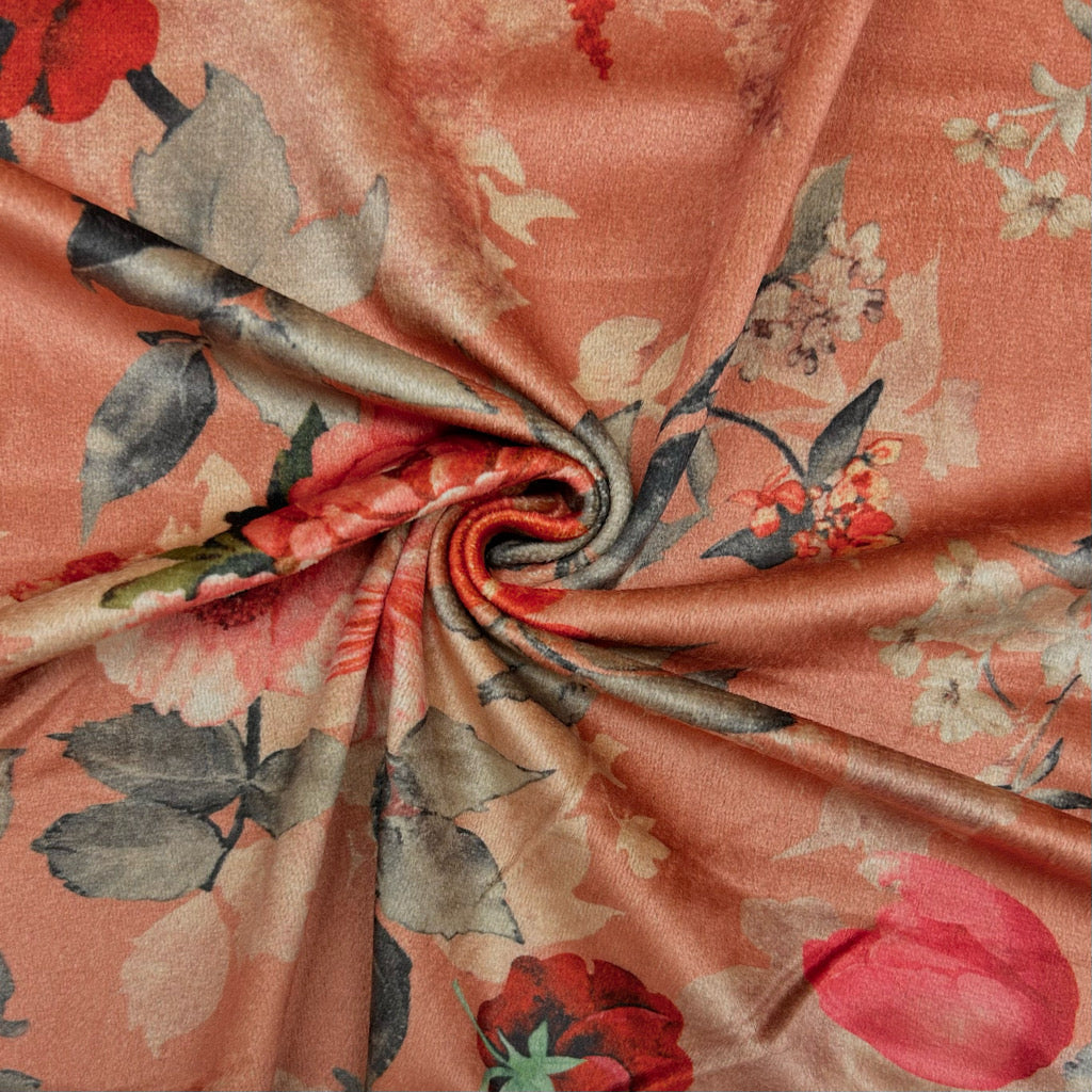 Blossom Mix Stretch Velvet Fabric