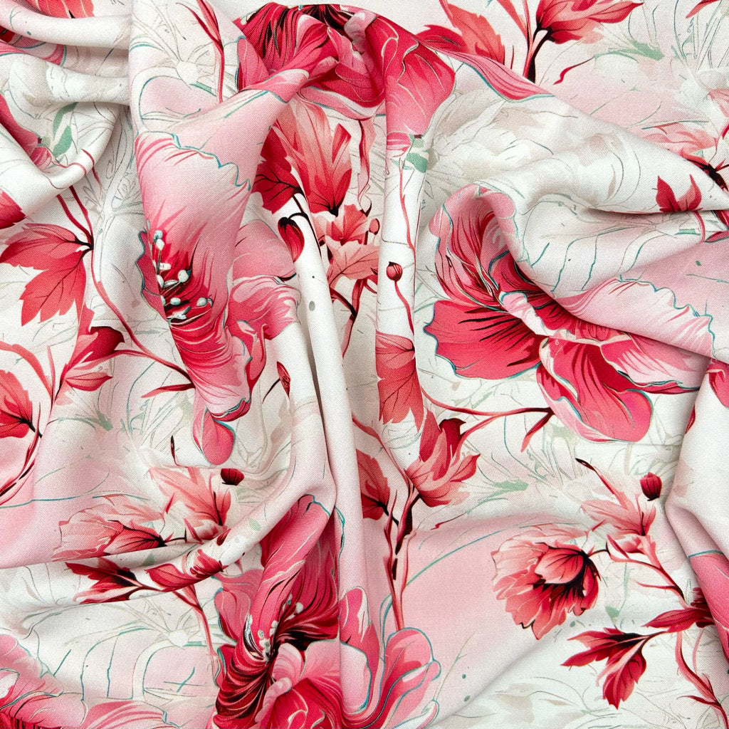 Garden Grace Viscose Challis Fabric