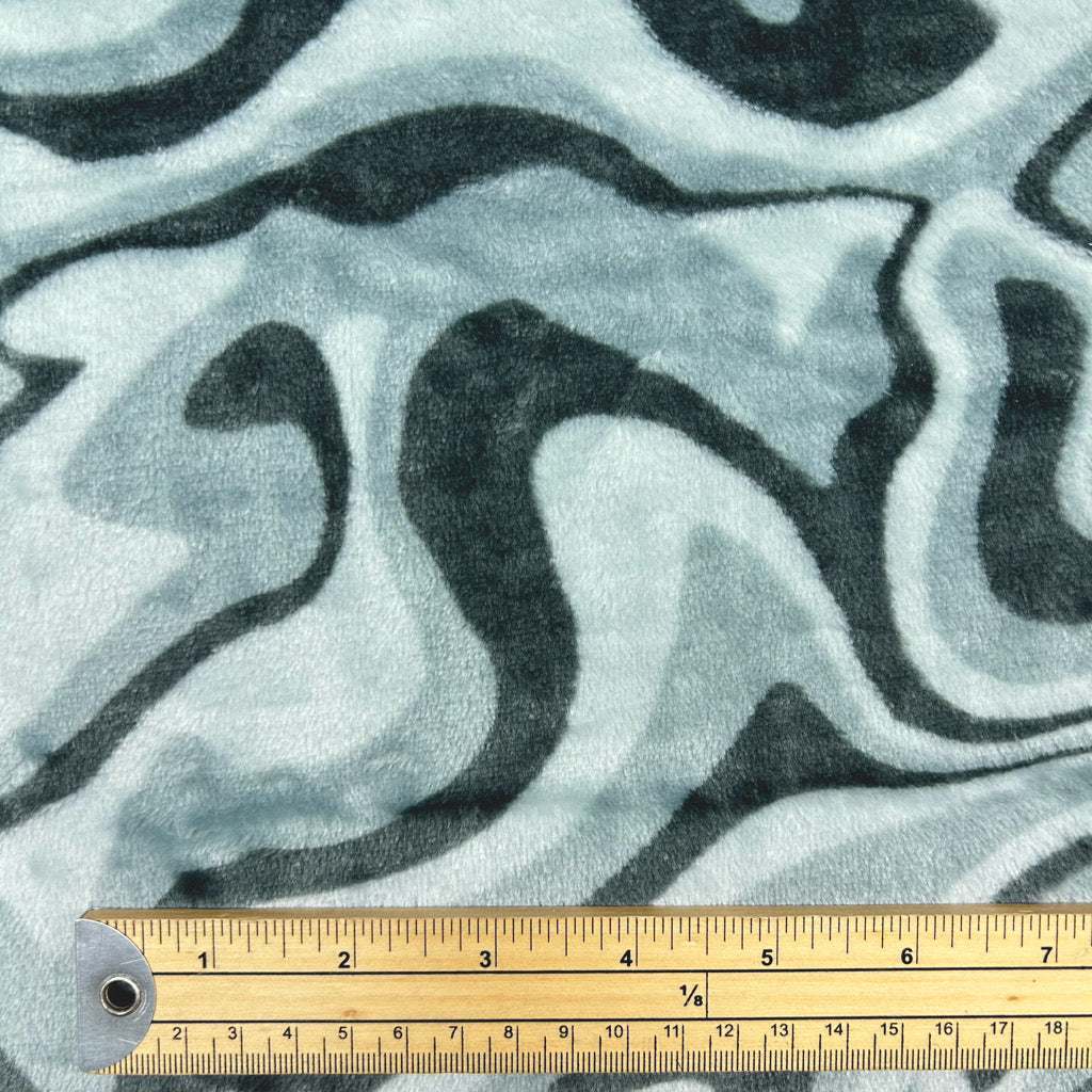 Wavy Days on Silver Cuddle Fleece Fabric