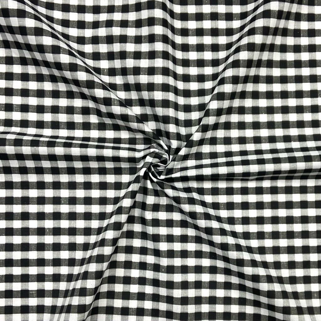 Gingham Print Polycotton Fabric