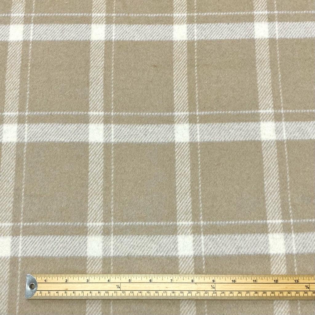 Beige and White Checkered Wool Blend Fabric - 2 metres for £9.95 #11 - Pound Fabrics