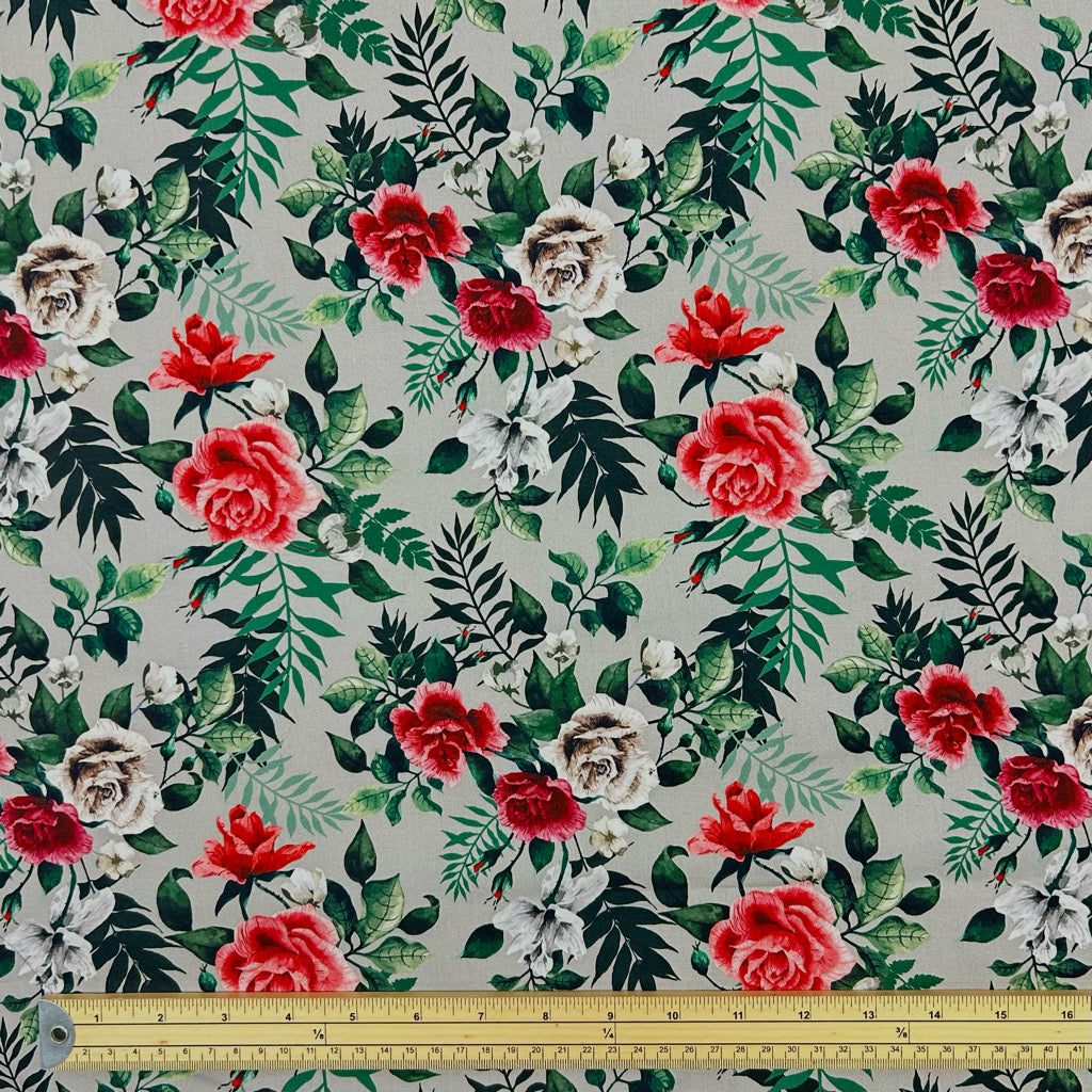 Garden of Roses Cotton Poplin Fabric