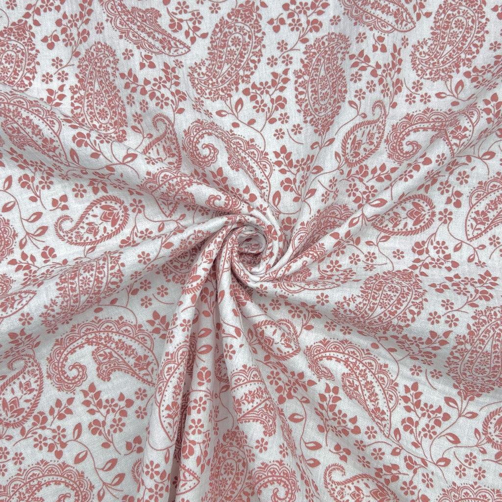 Paisley Floral Organic Double Gauze Fabric - Pound Fabrics