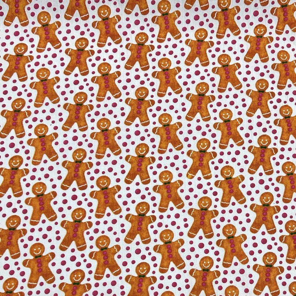 Gingerbread Man Polycotton Fabric - Pound Fabrics