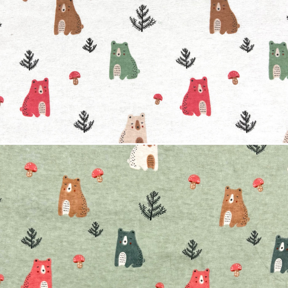 Forest Bears Brushed Cotton Fabric