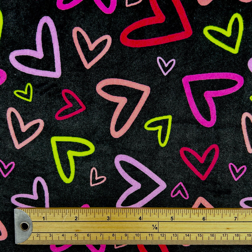 Urban Hearts Sherpa Fur Backed Fleece Fabric