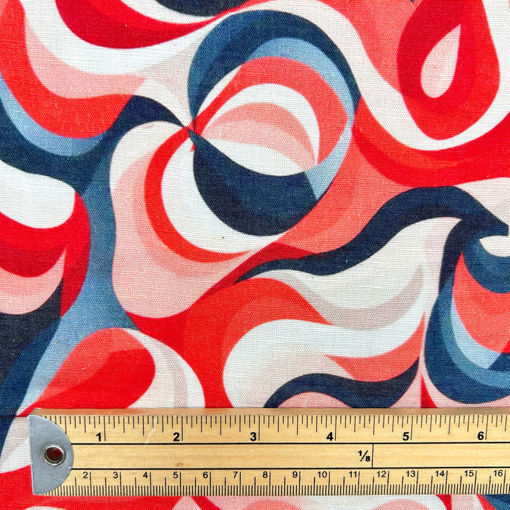 Groovy Swirl Bamboo Linen Blend Fabric