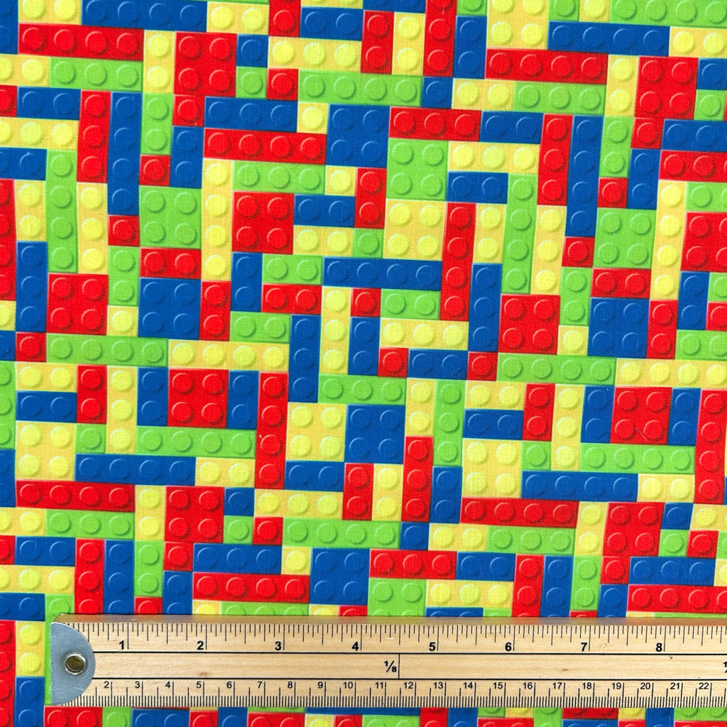 Pixel Bricks Polycotton Fabric