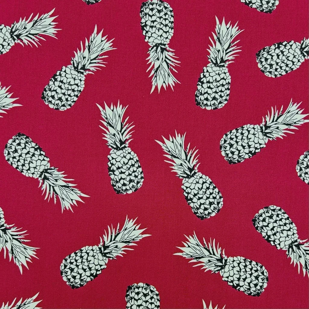 Island Pineapple Rose & Hubble Cotton Poplin Fabric
