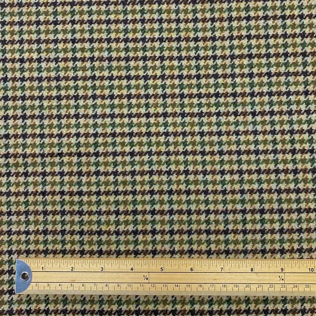 Green and Beige Dogtooth Wool Blend Fabric - 2 metres for £9.95 #7 - Pound Fabrics