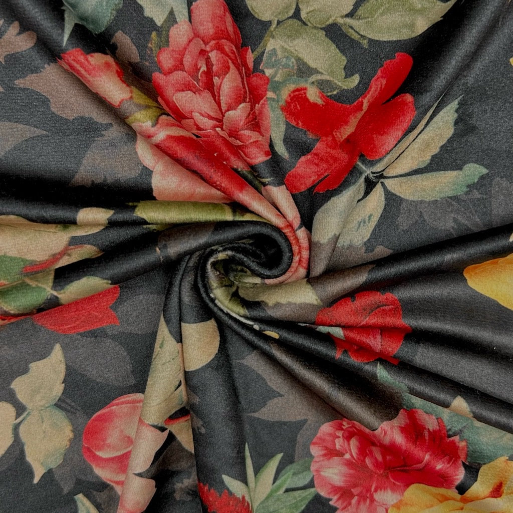 Blossom Mix Stretch Velvet Fabric