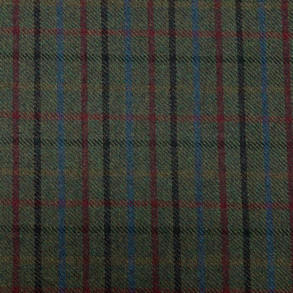 Fine Line Check Wool Blend Fabric